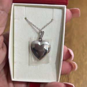 Sterling Silver Heart Locket Necklace - Silver
